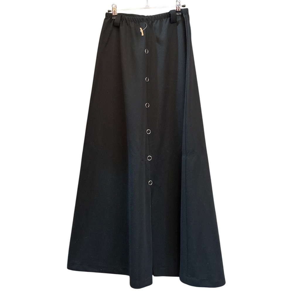 Vintage Springmaid Maxi Skirt Dark Academia Minimalist Snag Resistant Black 14